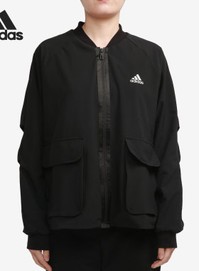 Adidas/阿迪达斯正品 新款外套女运动服黑色立领休闲GP0638