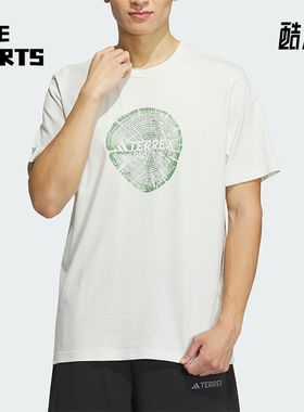 Adidas/阿迪达斯BIG LOGO PLGN T男士户外印花短袖圆领T恤IS0295