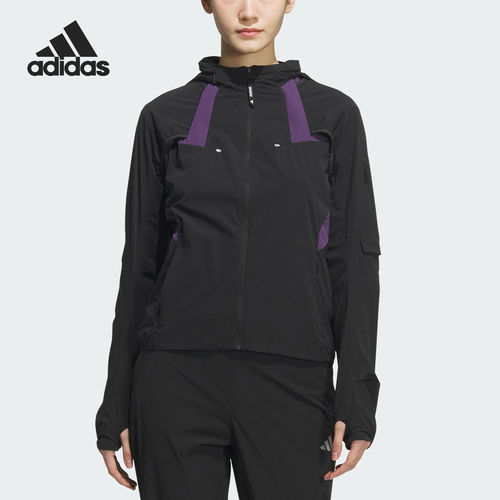 Adidas/阿迪达斯正品2026春季款女士连帽拼接运动外套KF4923