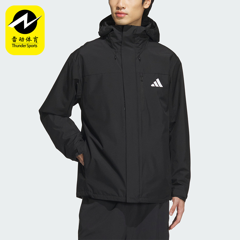 阿迪达斯男女三合一加绒连帽外套