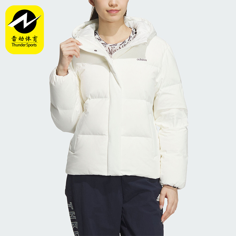 阿迪达斯女士简约保暖休闲羽绒服