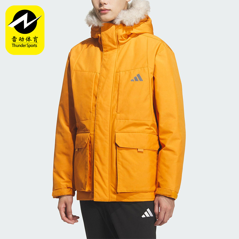 Adidas/阿迪达斯正品2025男女连帽宽松保暖户外运动羽绒服KQ5512