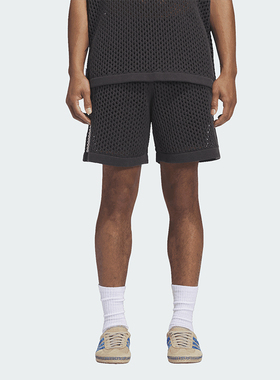 Adidas/阿迪达斯正品CrochetShorts新款男经典碳黑色短裤JF4273