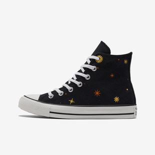 图案潮流高帮透气运动板鞋 Converse 女士时尚 新款 A02885C 匡威正品