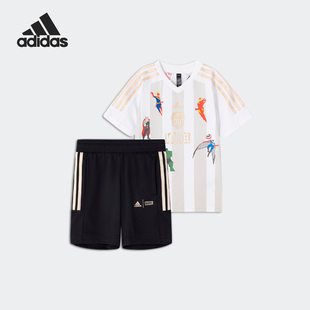 Adidas/阿迪达斯正品LK MRVL AV TSET小童印花短袖套装IW0650