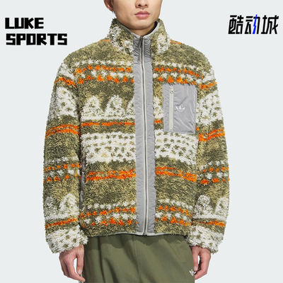 Adidas/阿迪达斯正品三叶草男士休闲双面穿提花印花外套KC0106