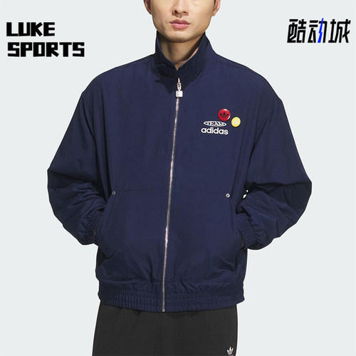 Adidas/阿迪达斯正品三叶草男士日常运动宽松翻领耐穿外套KC0135