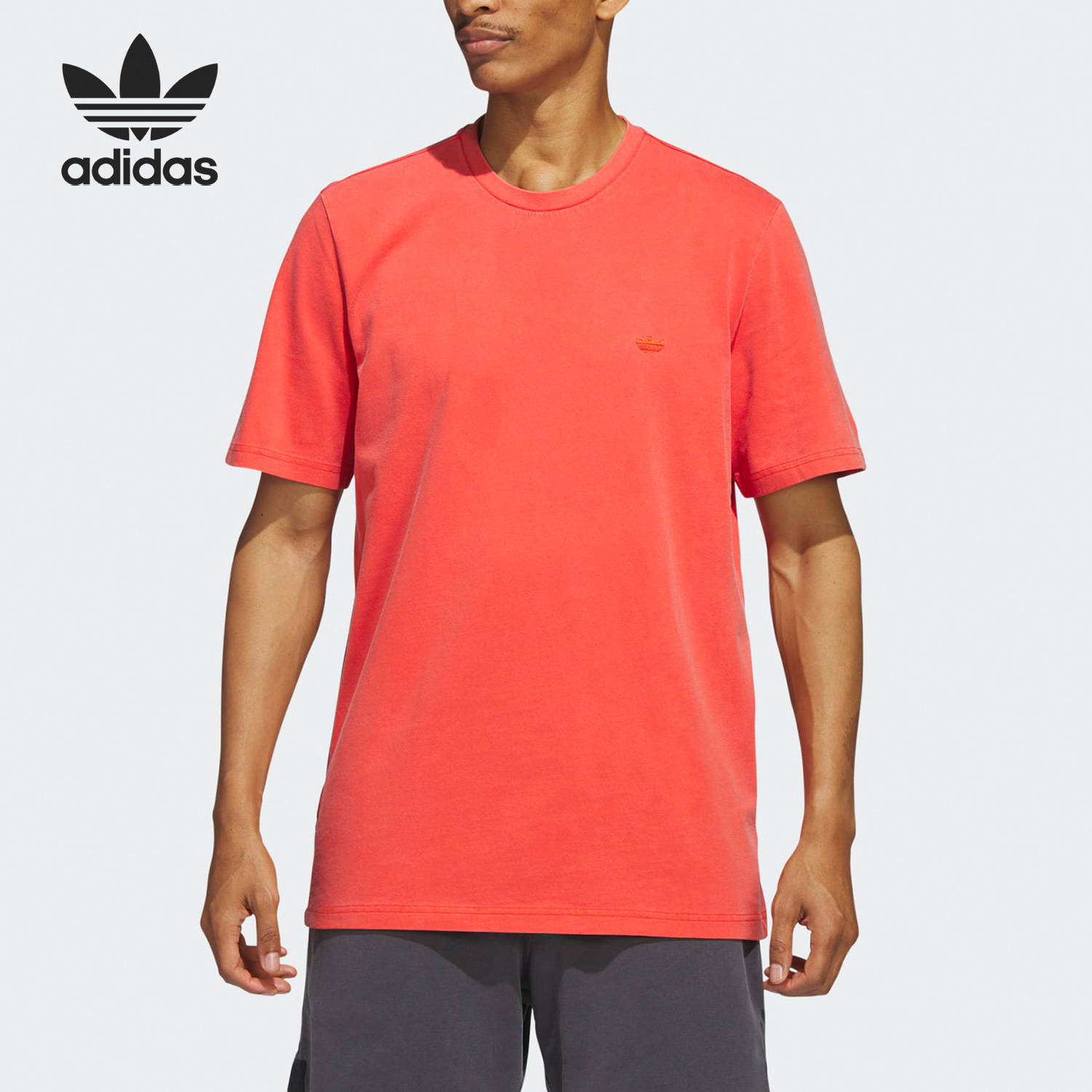Adidas/阿迪达斯正品三叶草夏季男子运动圆领短袖T恤HS3025