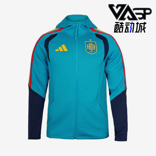 Adidas/阿迪达斯正品新款男蓝藏蓝色足球经典连帽夹克外套KS5202