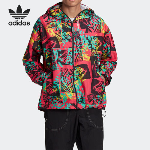 Adidas/阿迪达斯正品三叶草新款夏季男子防风连帽夹克外套 GN8855