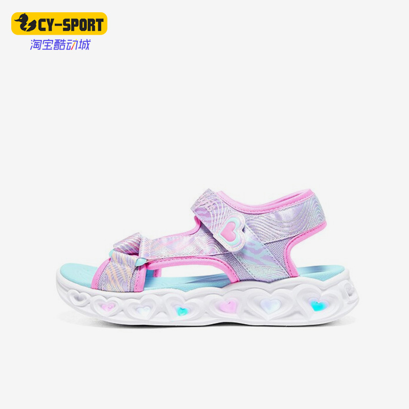 Skechers/斯凯奇正品夏季新款儿童运动休闲鞋闪灯凉鞋302968L