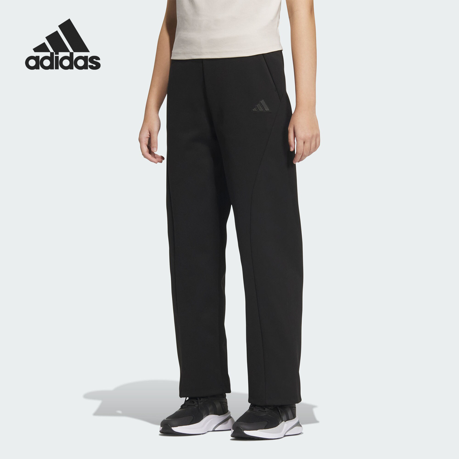 Adidas/阿迪达斯正品MT KN PNT女士针织直筒运动休闲裤JZ1661