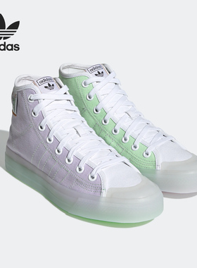 Adidas/阿迪达斯正品三叶草  NIZZA  高帮女子运动休闲板鞋GX2709