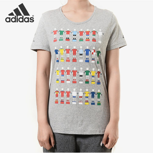 Adidas/阿迪达斯正品 Road to Russia 女子足球休闲运动T恤CW2082