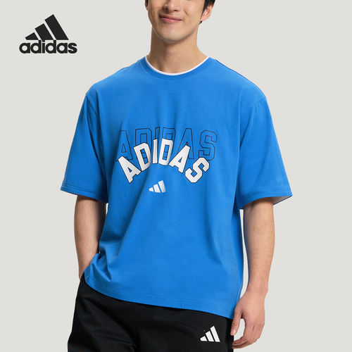 Adidas/阿迪达斯官方正品U 2IN1 T-SHIRT男女运动时尚短袖KX0516