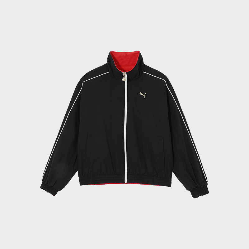 Puma/彪马正品2025春季新款女士双面穿条纹梭织外套631422-01