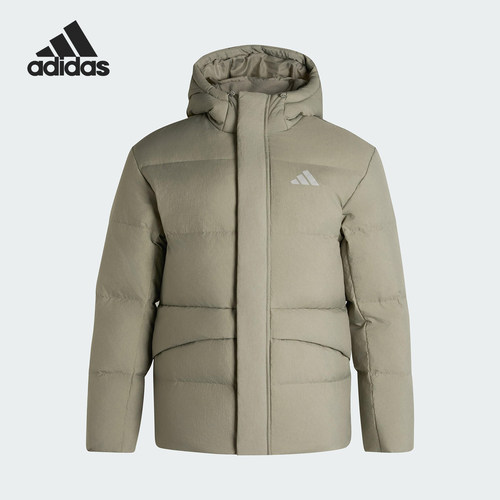 Adidas/阿迪达斯官方正品2025LINEAR男士保暖连帽羽绒服KR0937
