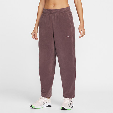 Nike/耐克正品2025冬季款女士休闲中腰摇粒绒刺绣长裤HV3708-502