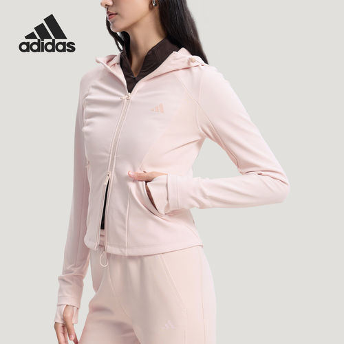 Adidas/阿迪达斯官方正品2026春季款女士修身连帽短款外套KH2670