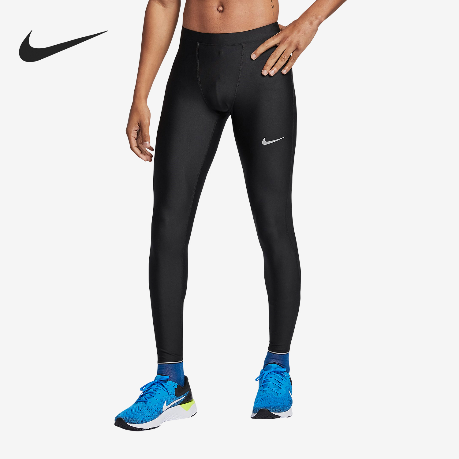 Nike/耐克正品秋冬新款男士反光跑步训练紧身裤AT4242-010