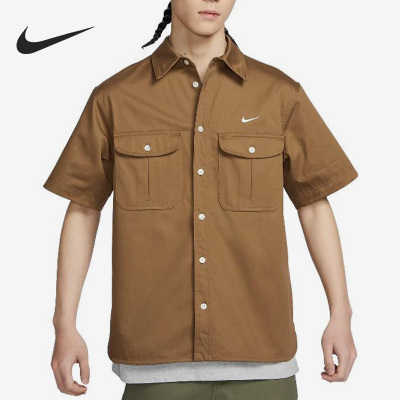 Nike/耐克正品休闲透气叠穿工装男子运动衬衫短袖DV9076-270