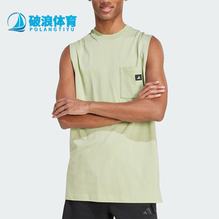 无袖 Adidas 背心JJ3973 宽松透气经典 男士 阿迪达斯正品 2025夏季