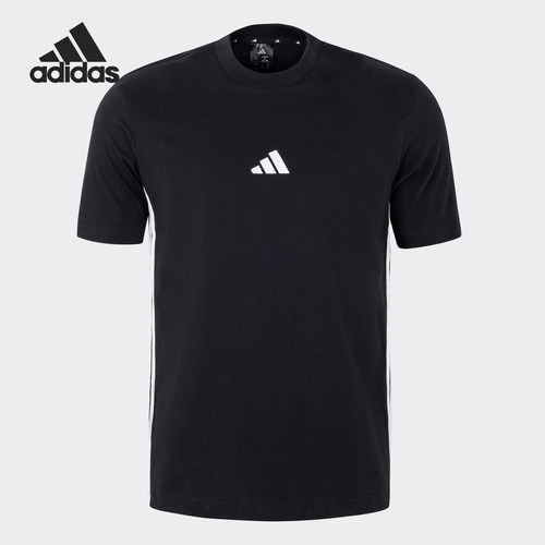 Adidas/阿迪达斯官方正品新款男士针织透气运动拼接短袖JY8564