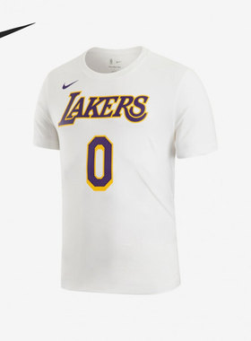 Nike/耐克正品夏季湖人队NBA男子印花休闲运动T恤CV8529-106