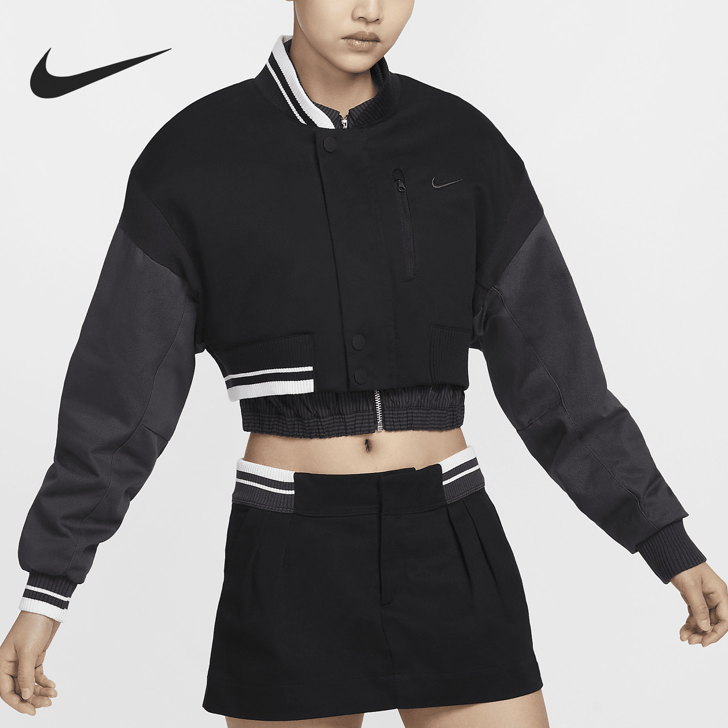 Nike/耐克正品当季新款女士梭织短款休闲夹克外套FN2315-010,运动服/休闲服装,运动茄克/外套,淘宝优惠券,粉丝福利购,淘宝优惠卷
