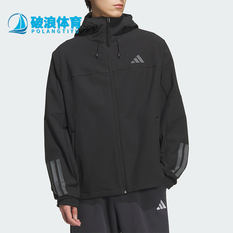 Adidas/阿迪达斯正品V SFT SHELL JK2男女宽松运动连帽外套KF5224