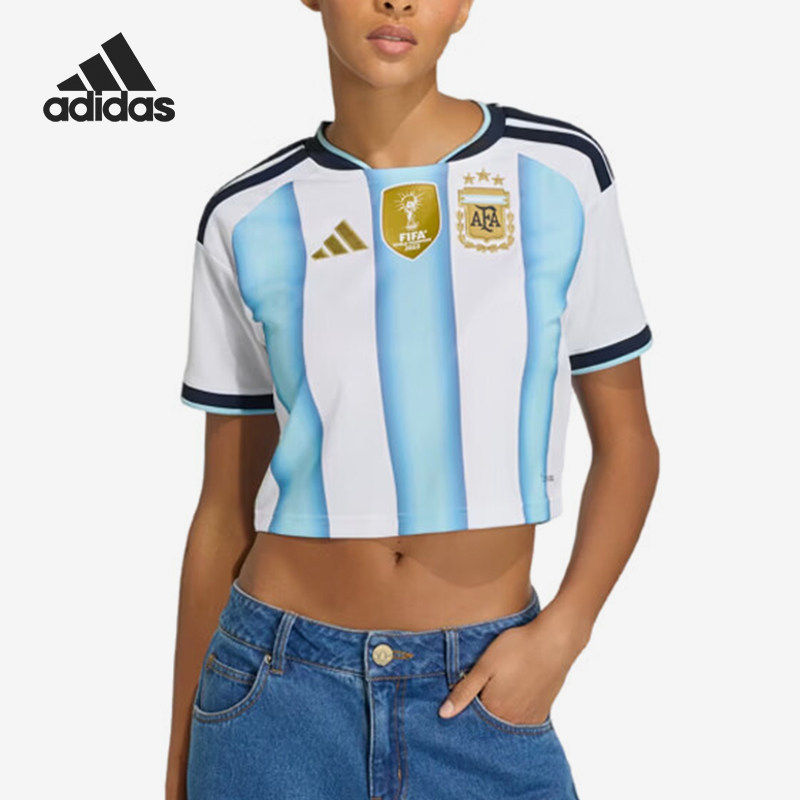 Adidas/阿迪达斯官方正品夏季女士透气修身休闲日常短袖T恤KE5982