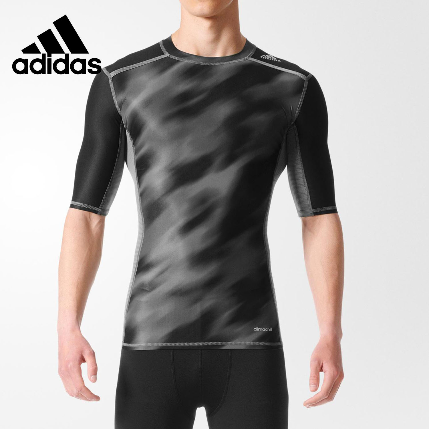 阿迪达斯男士圆领运动T恤