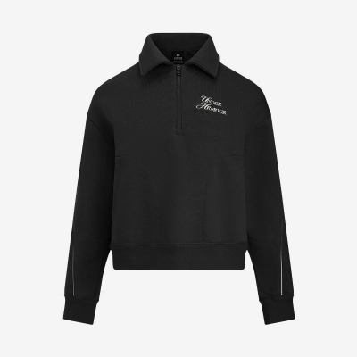 UA/安德玛正品2025新款女士拉链立领舒适卫衣套头衫6005941-001