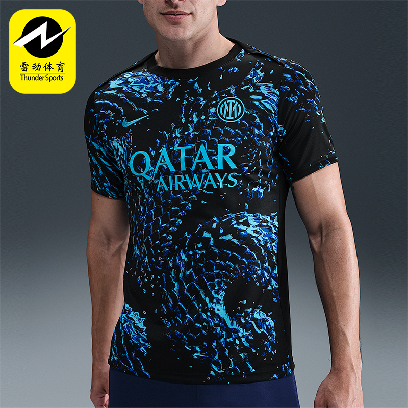 Nike/耐克正品Dri-FIT男士时尚足球透气运动经典短袖HJ7145-448
