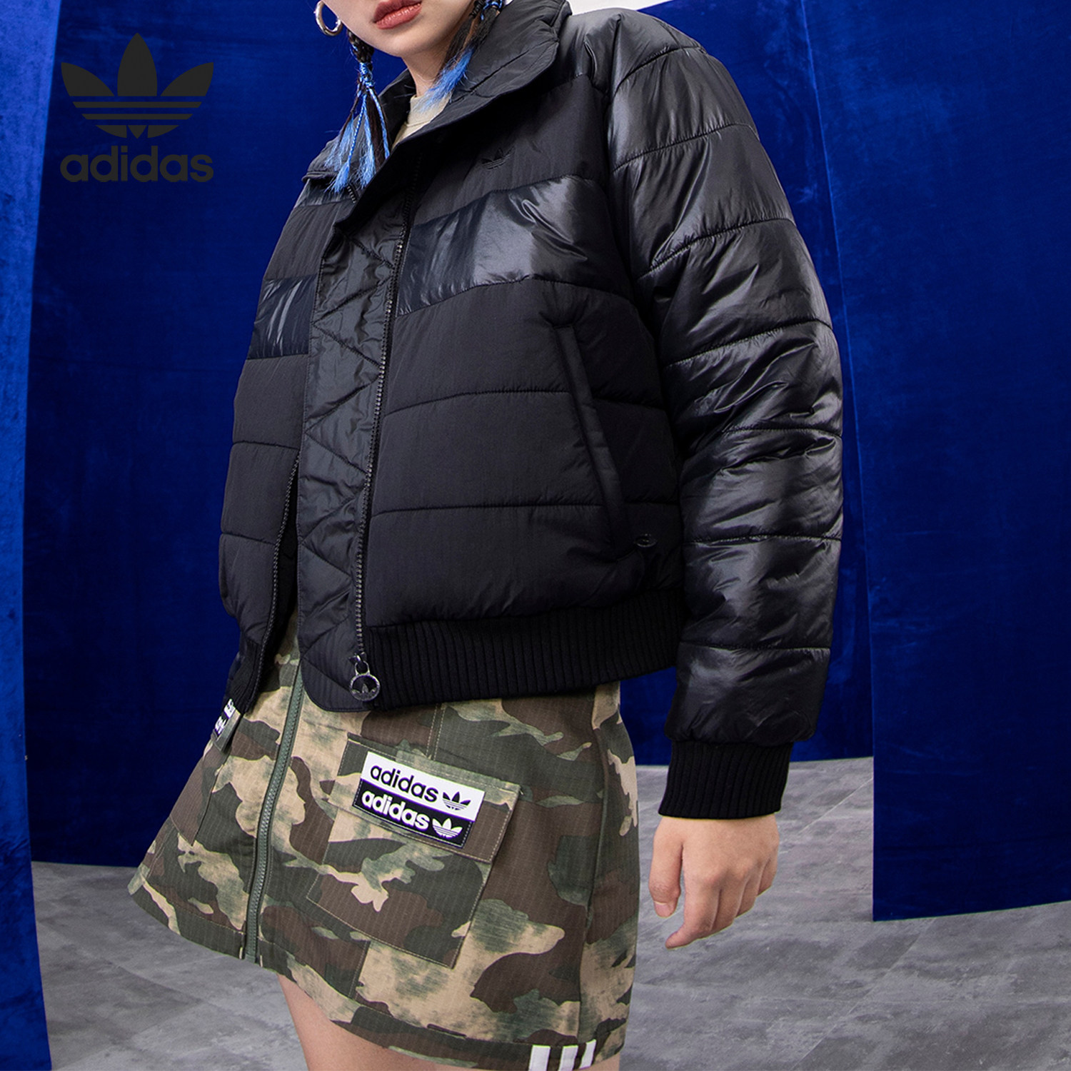 Adidas/阿迪达斯三叶草BLOCKED女士保暖运动棉服HK5247