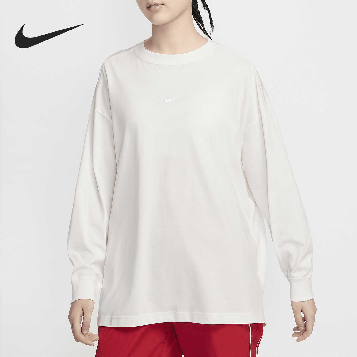 耐克女士简约宽松运动休闲长袖