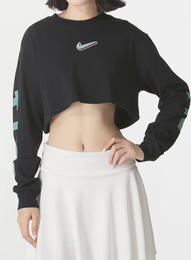 Nike/耐克正品2025秋季款女士套头运动休闲圆领长袖T恤HV5006-010