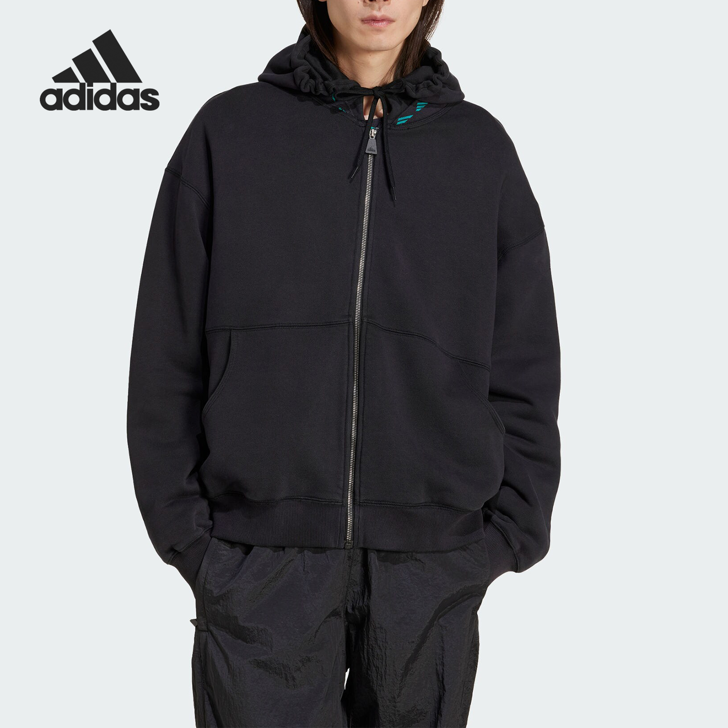 Adidas/阿迪达斯正品新款男士时尚潮流连帽夹克外套JD0659