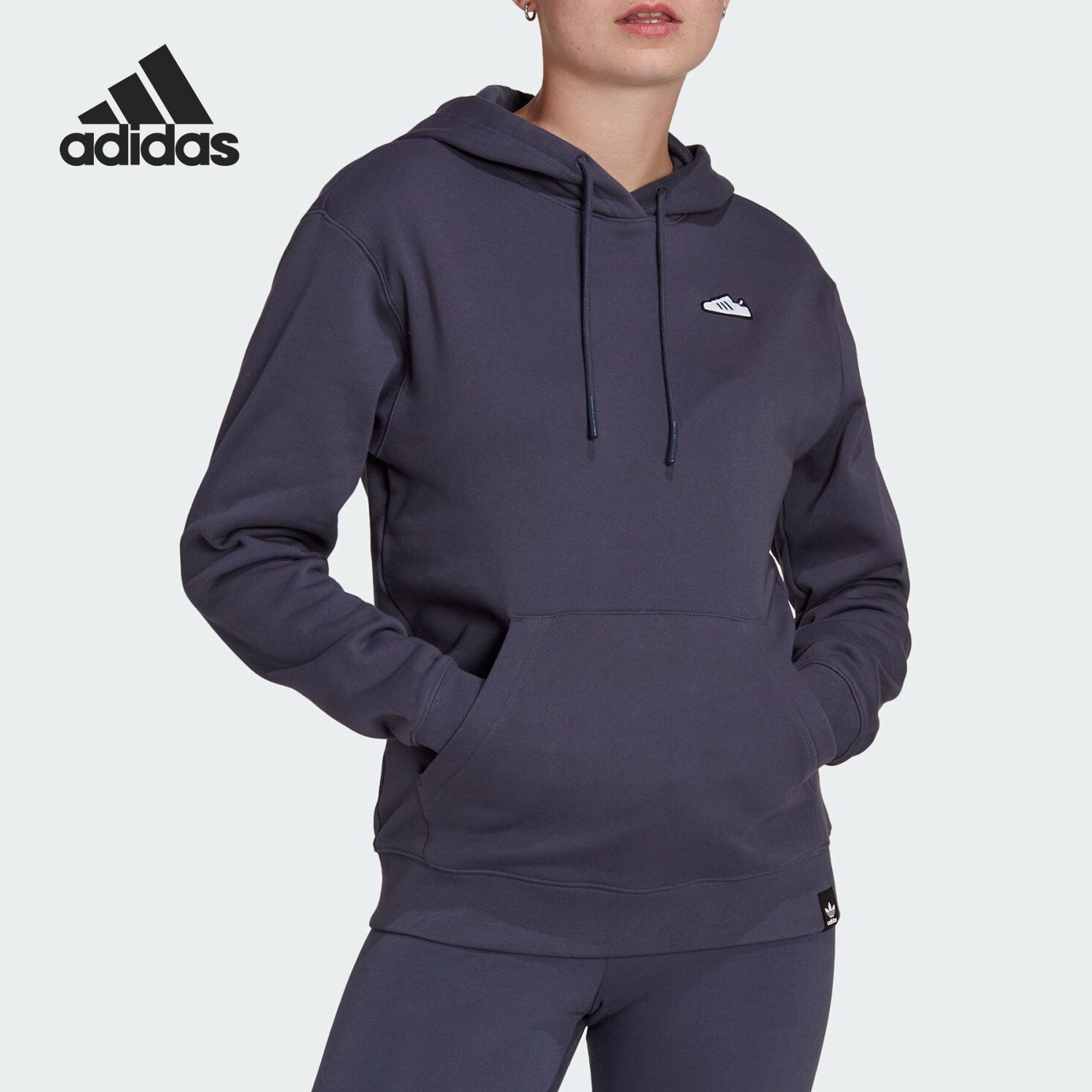 Adidas/阿迪达斯正品EMB HOODIE女士运动连针织帽卫衣IB5068