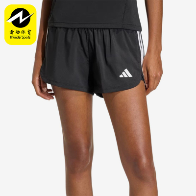 Adidas/阿迪达斯正品Pacer新款女黑色轻盈速干经典纯色短裤KD9742