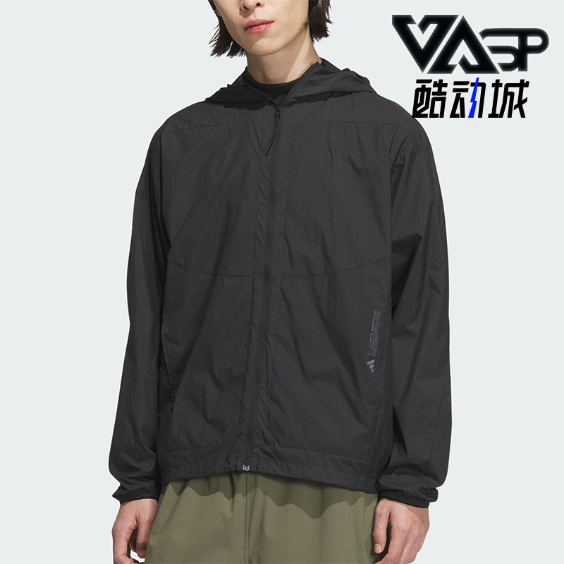Adidas/阿迪达斯正品新款男士防晒梭织经典宽松连帽外套JZ8401