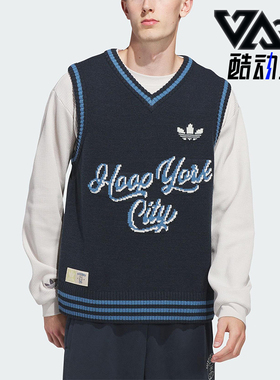 Adidas/阿迪达斯正品三叶草男女休闲针织运动无袖时尚马甲JY4740