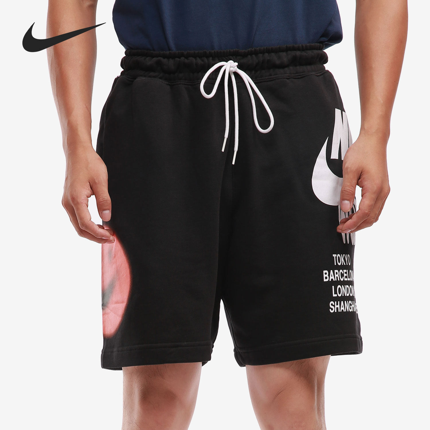 Nike耐克正品男印花宽松跑步透气休闲运动短裤五分裤DA0646-383