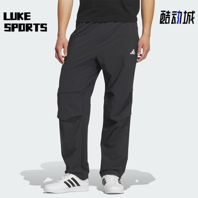 Adidas/阿迪达斯正品2025夏季款男士透气梭织运动休闲长裤KF2484
