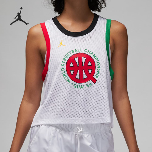 Nike/耐克正品JORDAN女士字母印花透气无袖背心FN4220-100