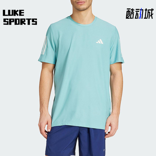 Adidas/阿迪达斯正品OWN THE RUN TEE男士运动圆领短袖T恤JX2211