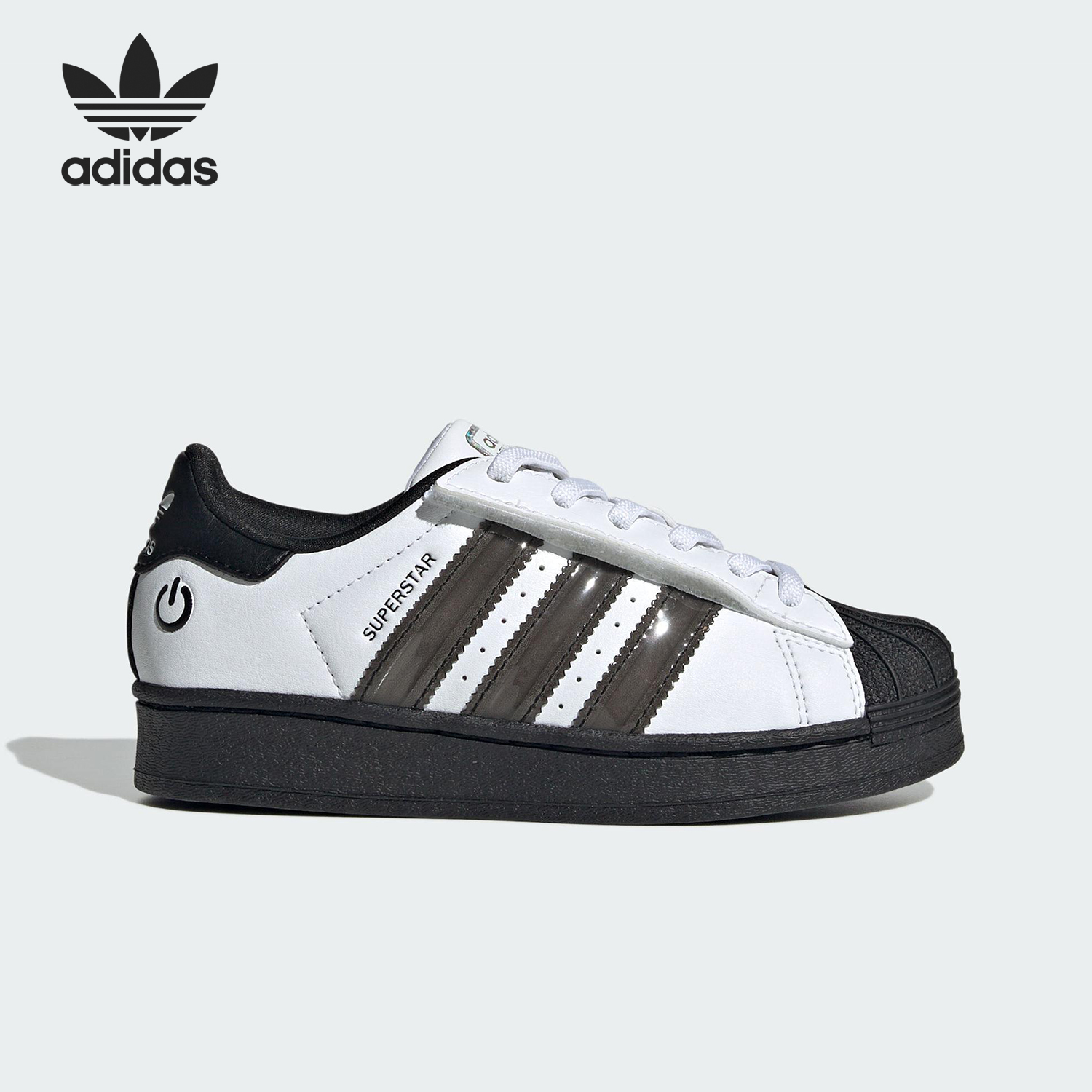 Adidas/阿迪达斯正品三叶草小童运动贝壳头经典休闲板鞋JS1290