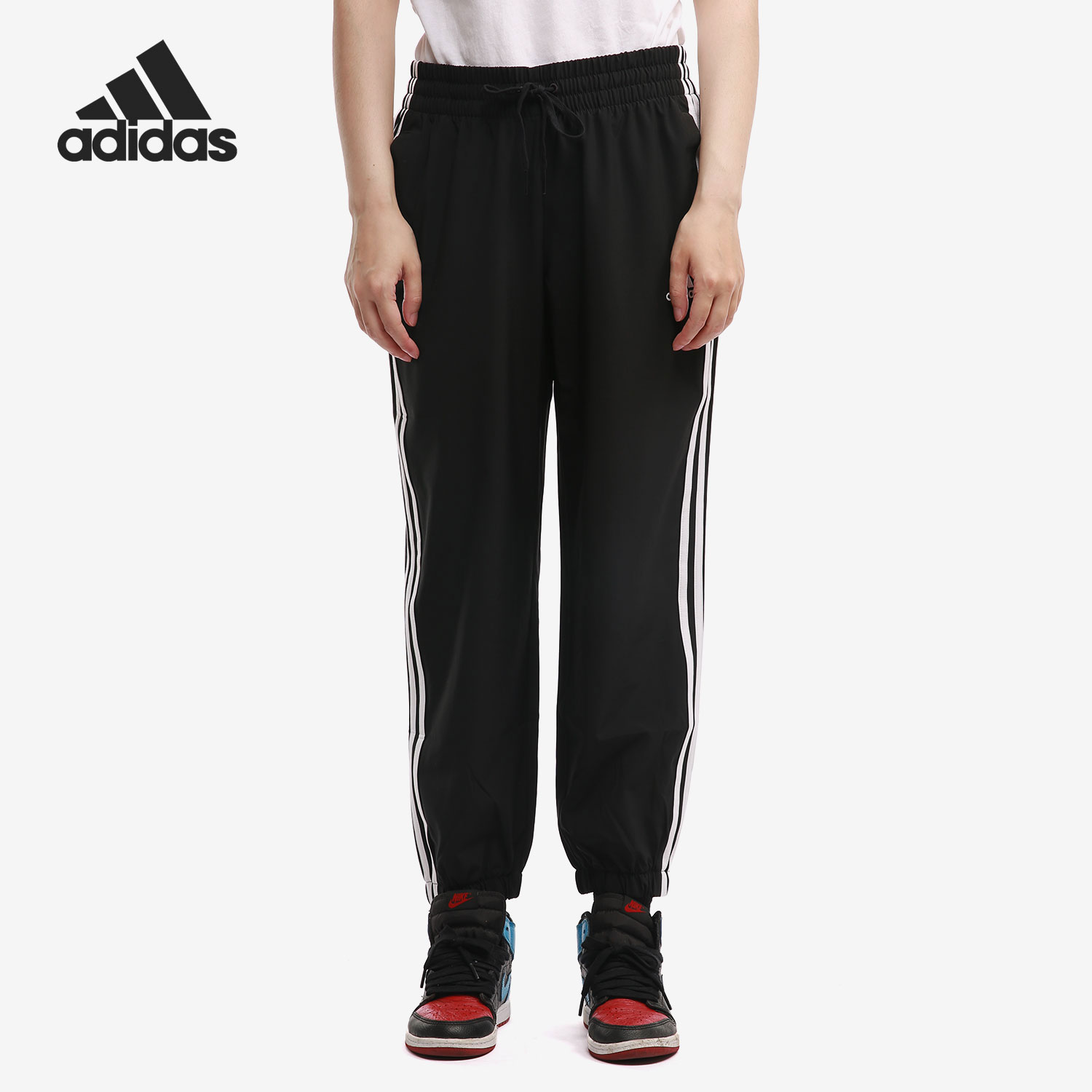 Adidas/阿迪达斯正品2021年新款女子运动时尚休闲系带长裤GR9605