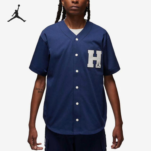 Nike耐克正品Air Jordan Baseball Top男V领刺绣夹克FJ9331-419