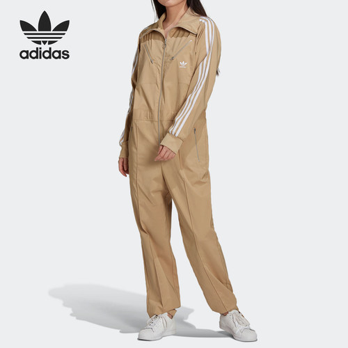 Adidas/阿迪达斯正品三叶草女士时尚条纹运动连体衣HD2518